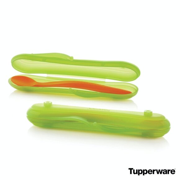 NEW Tupperware Tupperkids Feeding Spoons with Cases - set of two! - Picture 2 of 3